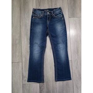 Silver Jeans Co Suki Mid Rise Slim Bootcut Jeans Women's W27 L33 Stretch Embroid